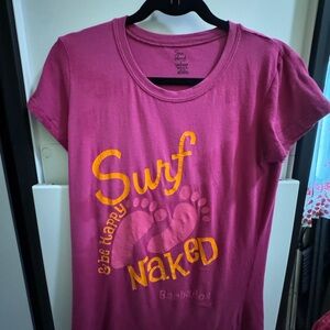 SURF NAKED BARBADOS! A super soft, stretchy cotton blend tee from Barbados
